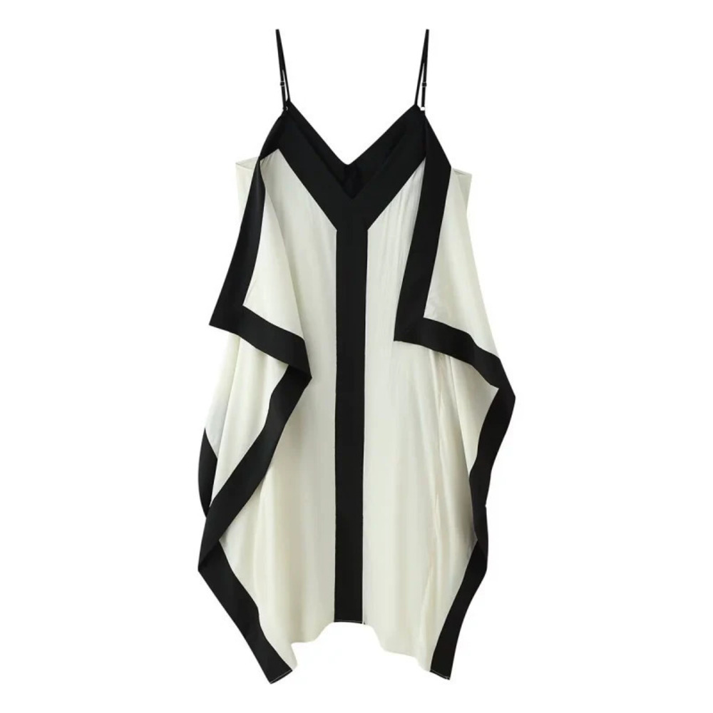 ZARA Loose Color Block Spaghetti Strap Dress